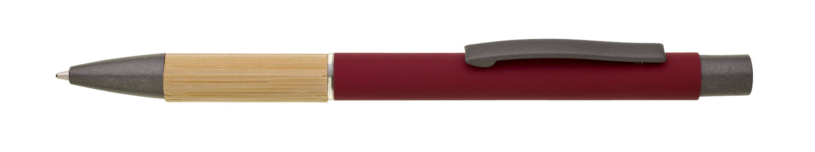 DORIO SOFT propiska bambus/kov - hrot 1,0 mm červená