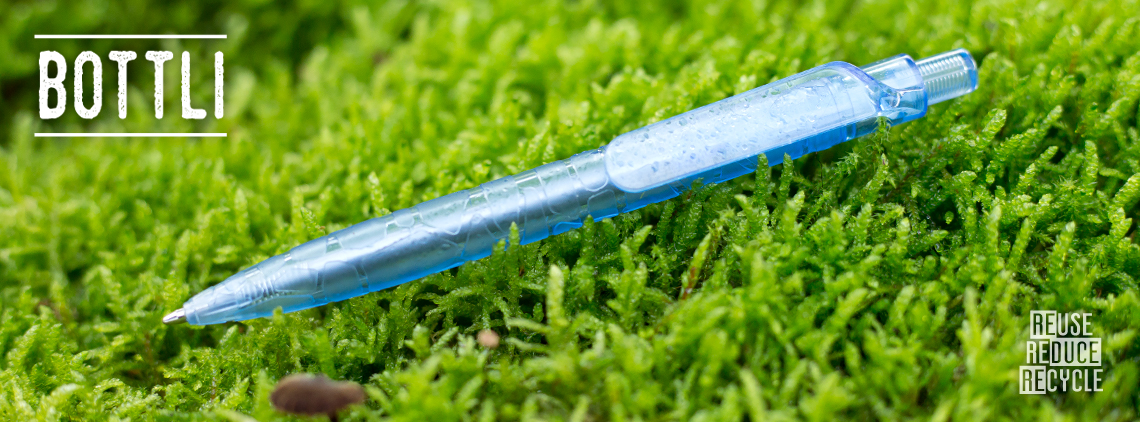 BOTTLI propiska recyklovaný plast modrá