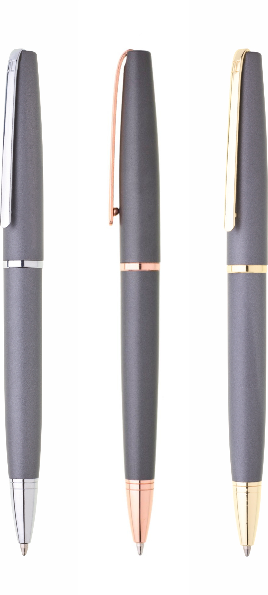 GINALI GREY propiska kov stříbrná