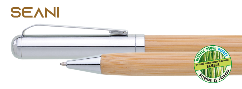 SEANI propiska bambus/kov v krabičce natur